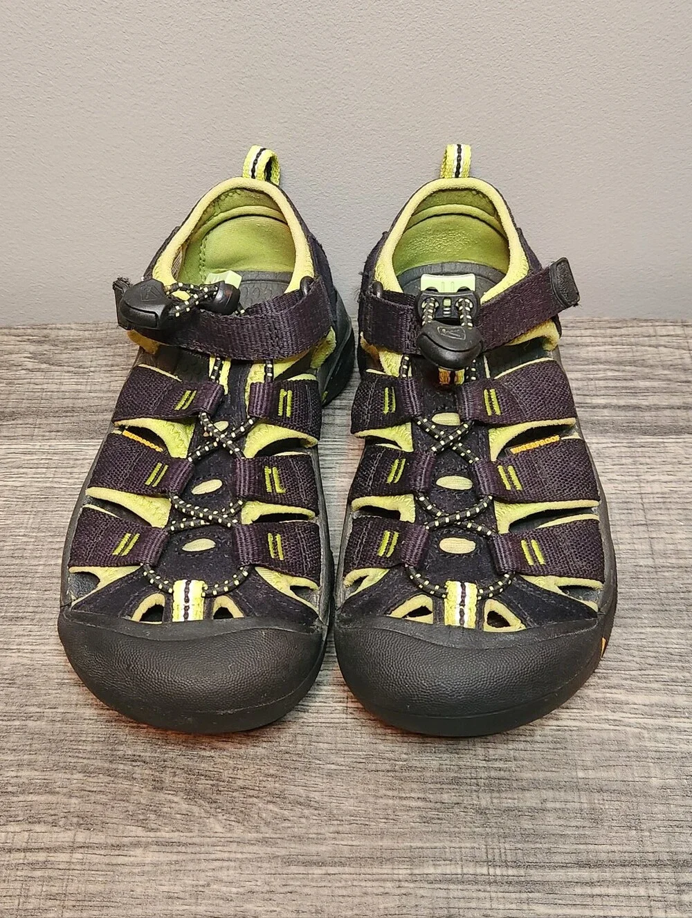 KEEN Kids' Black & Lime Sport Sandals Size 13